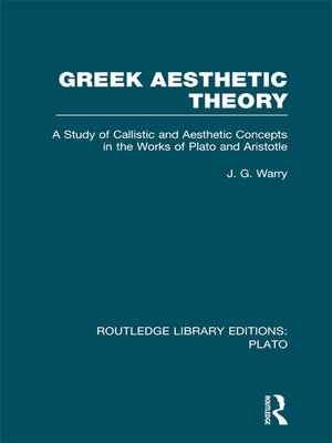 cover image of Greek Aesthetic Theory (RLE